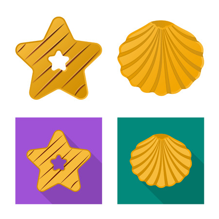 Vector illustration of biscuit and bake symbol. Set of biscuit and chocolate vector icon for stock.のイラスト素材