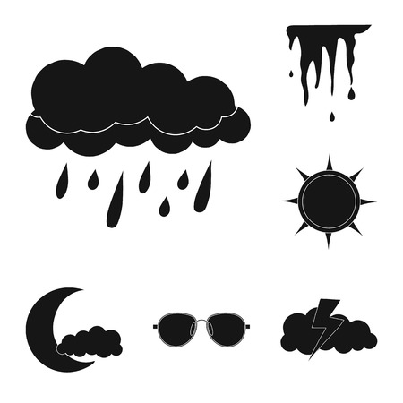Vector design of weather and climate logo. Collection of weather and cloud stock symbol for web.のイラスト素材