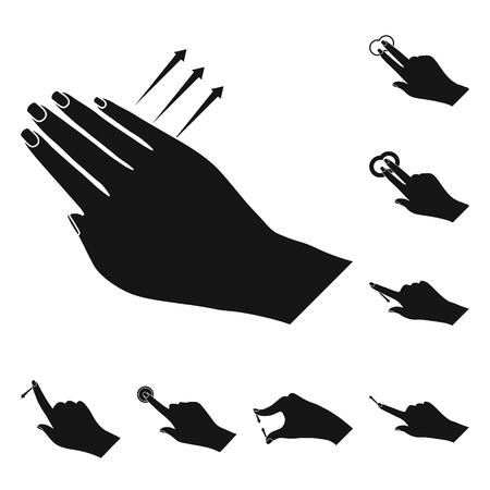 Isolated object of touchscreen and hand icon. Set of touchscreen and touch vector icon for stock.のイラスト素材