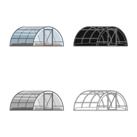 Vector illustration of greenhouse and plant logo. Set of greenhouse and garden stock vector illustration.のイラスト素材