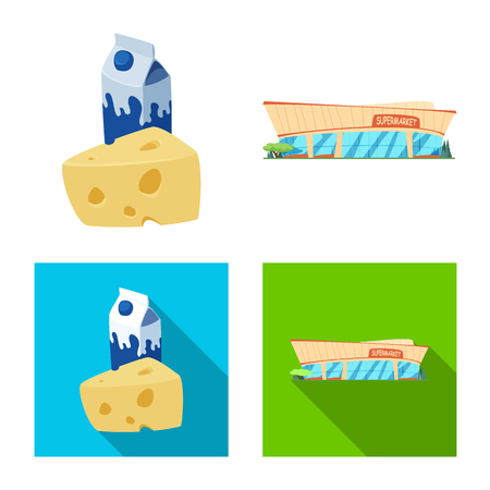 Vector illustration of food and drink logo. Collection of food and store vector icon for stock.のイラスト素材