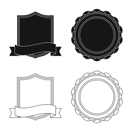 Isolated object of emblem and badge symbol. Set of emblem and sticker stock vector illustration.のイラスト素材