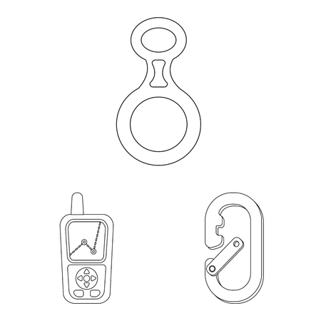 Vector design of mountaineering and peak icon. Set of mountaineering and camp stock symbol for web.のイラスト素材