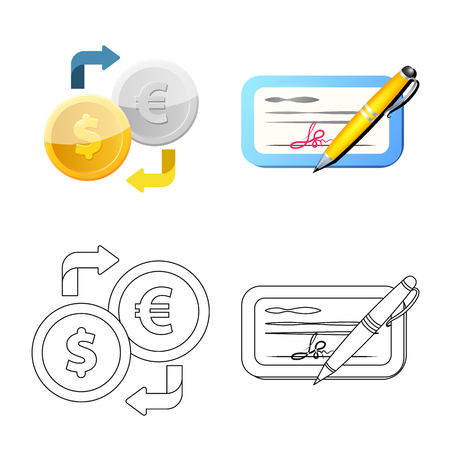 Isolated object of bank and money logo. Set of bank and bill vector icon for stock.のイラスト素材
