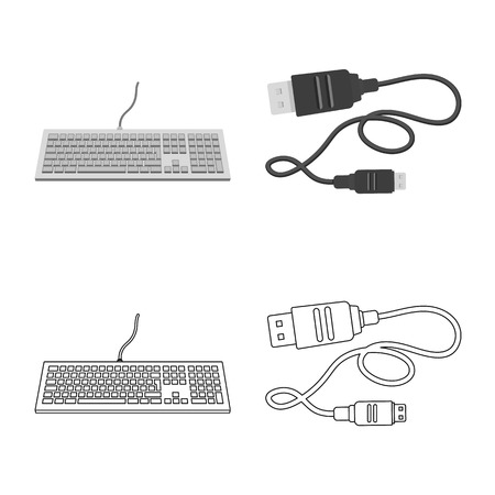 Isolated object of laptop and device logo. Set of laptop and server stock vector illustration.のイラスト素材