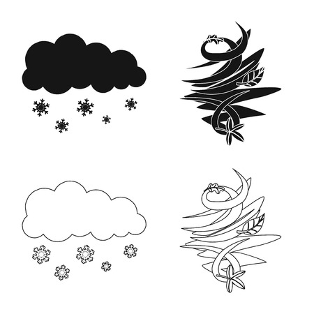 Vector design of weather and climate symbol. Set of weather and cloud vector icon for stock.のイラスト素材