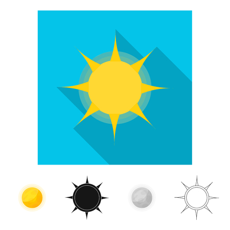 Isolated object of weather and climate sign. Collection of weather and cloud stock bitmap illustration.の写真素材