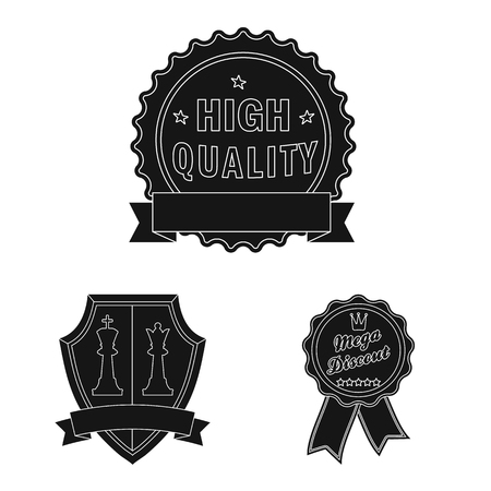 Isolated object of emblem and badge sign. Set of emblem and sticker stock symbol for web.のイラスト素材