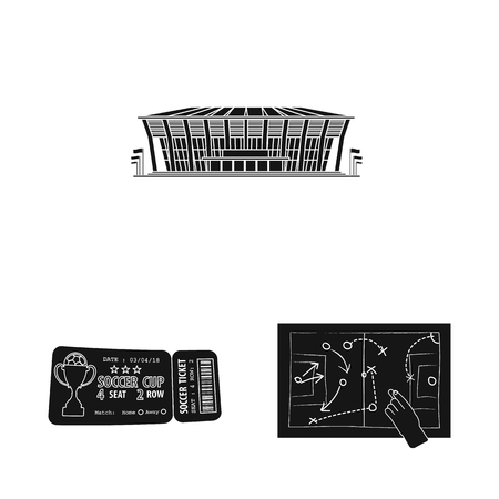 Vector illustration of soccer and gear sign. Set of soccer and tournament vector icon for stock.のイラスト素材