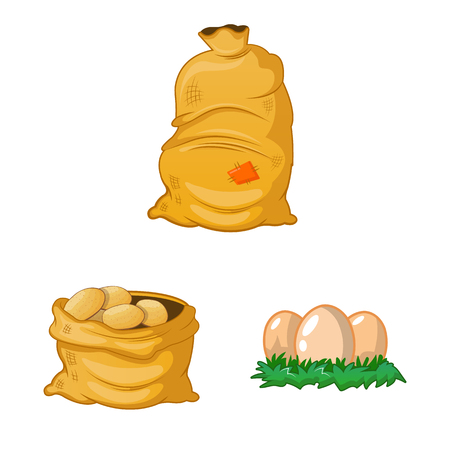Isolated object of farm and agriculture logo. Collection of farm and plant vector icon for stock.のイラスト素材