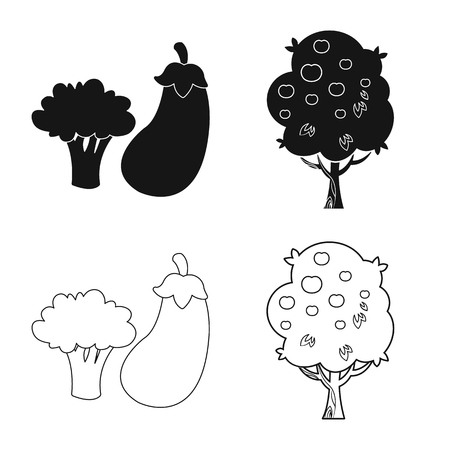Vector illustration of farm and agriculture logo. Collection of farm and plant vector icon for stock.のイラスト素材