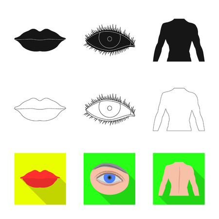 Vector design of human and part sign. Collection of human and woman stock vector illustration.のイラスト素材