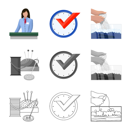 Vector illustration of laundry and clean symbol. Set of laundry and clothes stock symbol for web.のイラスト素材