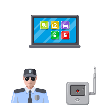 bitmap illustration of office and house symbol. Set of office and system stock symbol for web.の写真素材