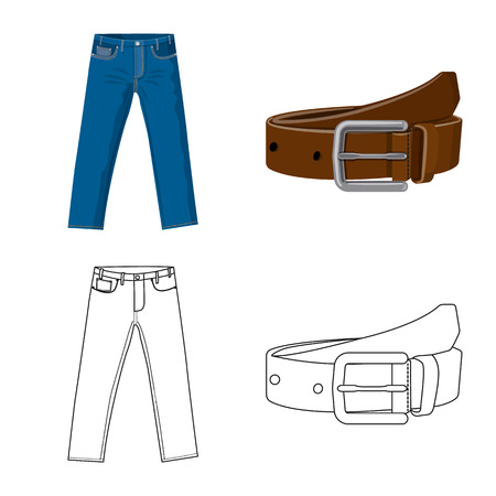 Vector design of man and clothing symbol. Set of man and wear vector icon for stock.のイラスト素材