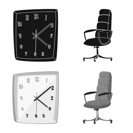 Vector design of furniture and work logo. Collection of furniture and home stock vector illustration.のイラスト素材