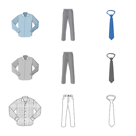 Vector design of man and clothing symbol. Set of man and wear stock symbol for web.のイラスト素材