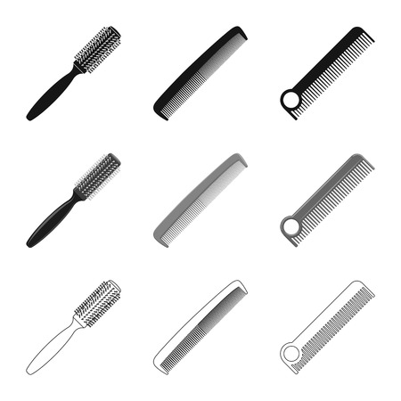 Vector design of brush and hair sign. Collection of brush and hairbrush vector icon for stock.のイラスト素材