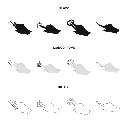 Isolated object of touchscreen and hand symbol. Set of touchscreen and touch vector icon for stock.のイラスト素材