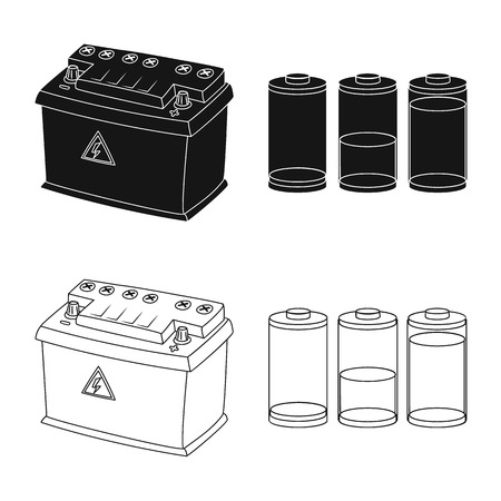 Isolated object of electricity and electric icon. Set of electricity and energy vector icon for stock.のイラスト素材