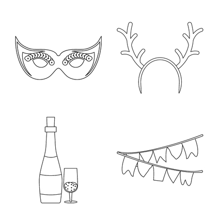 Vector illustration of party and birthday logo. Set of party and celebration stock symbol for web.のイラスト素材