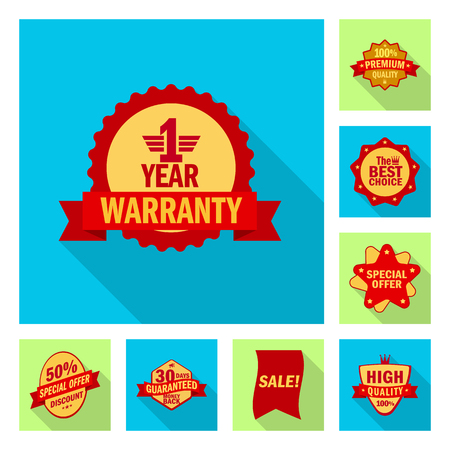 Vector design of emblem and badge logo. Collection of emblem and sticker stock symbol for web.のイラスト素材