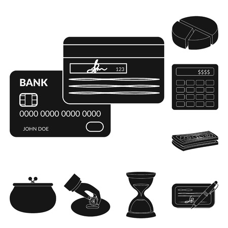 Isolated object of bank and money icon. Collection of bank and bill stock symbol for web.のイラスト素材