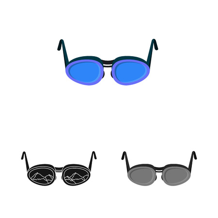 Vector illustration of mountaineering and peak icon. Collection of mountaineering and camp vector icon for stock.のイラスト素材