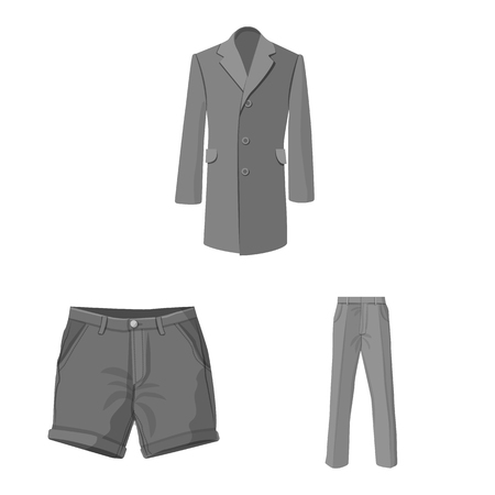 Vector illustration of man and clothing symbol. Collection of man and wear vector icon for stock.のイラスト素材