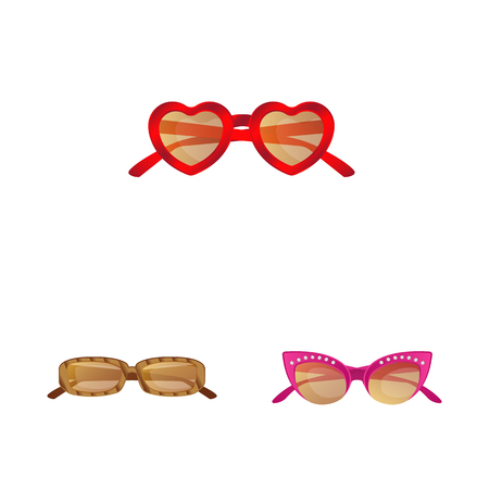 Isolated object of glasses and sunglasses sign. Set of glasses and accessory stock symbol for web.のイラスト素材