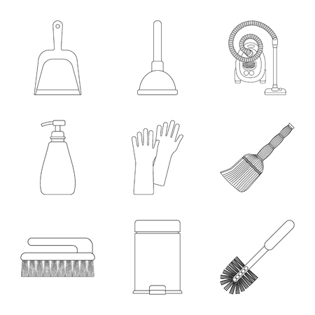 Vector illustration of cleaning and service logo. Collection of cleaning and household stock symbol for web.のイラスト素材
