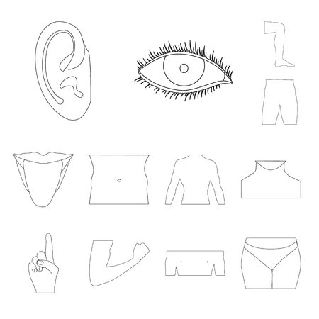 Vector design of human and part symbol. Collection of human and woman stock symbol for web.のイラスト素材