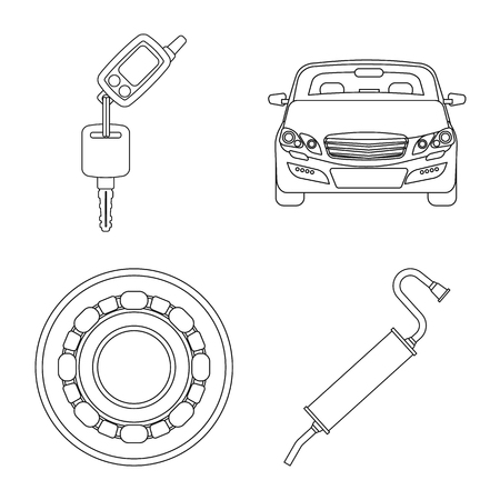 Vector design of auto and part icon. Collection of auto and car vector icon for stock.のイラスト素材