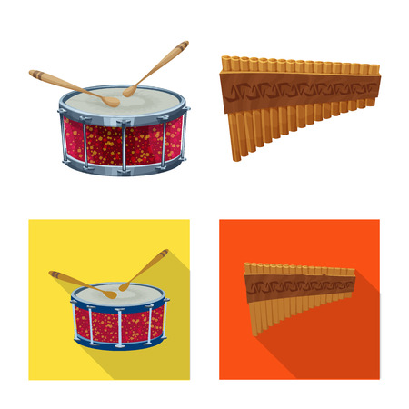 Vector illustration of music and tune symbol. Collection of music and tool stock vector illustration.のイラスト素材