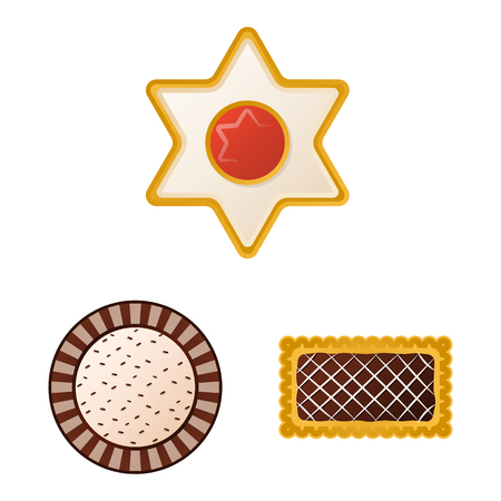 Vector illustration of biscuit and bake icon. Collection of biscuit and chocolate stock symbol for web.のイラスト素材
