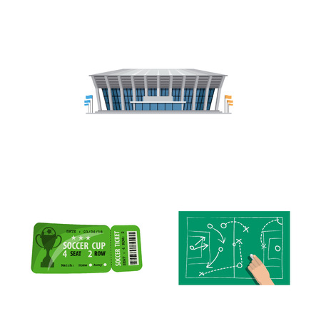 Vector illustration of soccer and gear icon. Collection of soccer and tournament vector icon for stock.のイラスト素材