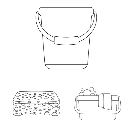 Vector illustration of cleaning and service symbol. Collection of cleaning and household stock vector illustration.のイラスト素材