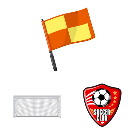 Vector design of soccer and gear sign. Collection of soccer and tournament stock symbol for web.のイラスト素材
