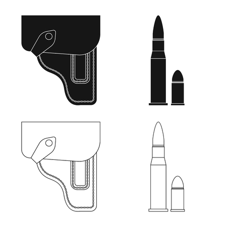Isolated object of weapon and gun icon. Collection of weapon and army vector icon for stock.のイラスト素材