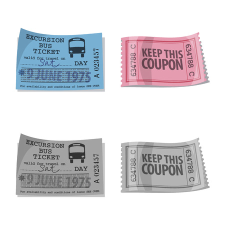 Isolated object of ticket and admission symbol. Collection of ticket and event vector icon for stock.のイラスト素材