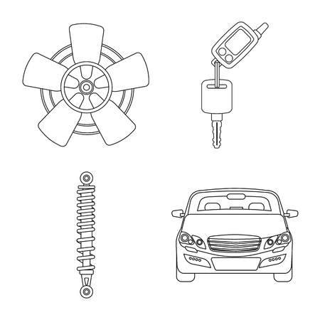 Vector illustration of auto and part symbol. Collection of auto and car vector icon for stock.のイラスト素材