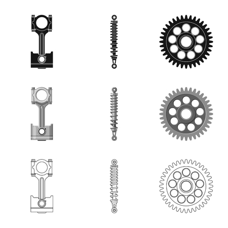 Isolated object of auto and part icon. Collection of auto and car vector icon for stock.のイラスト素材