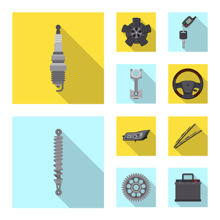 Vector design of auto and part sign. Set of auto and car stock vector illustration.のイラスト素材
