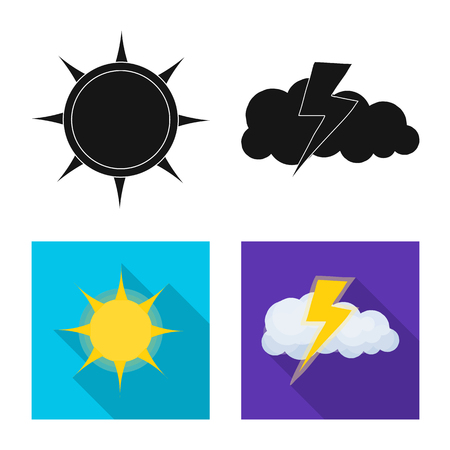 Vector design of weather and climate sign. Collection of weather and cloud stock symbol for web.のイラスト素材