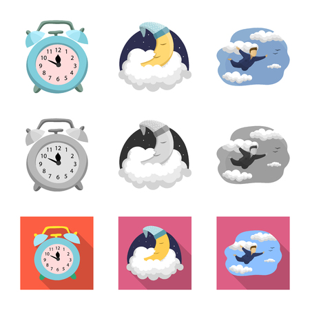 Vector design of dreams and night symbol. Collection of dreams and bedroom stock vector illustration.のイラスト素材