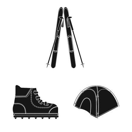 Isolated object of mountaineering and peak icon. Collection of mountaineering and camp stock vector illustration.のイラスト素材