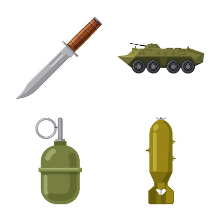 Vector design of weapon and gun symbol. Collection of weapon and army vector icon for stock.のイラスト素材
