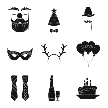 Isolated object of party and birthday symbol. Set of party and celebration vector icon for stock.のイラスト素材