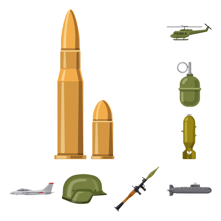 Vector design of weapon and gun logo. Set of weapon and army stock vector illustration.のイラスト素材