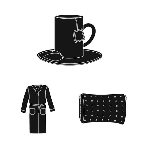 Vector design of dreams and night symbol. Set of dreams and bedroom stock vector illustration.のイラスト素材